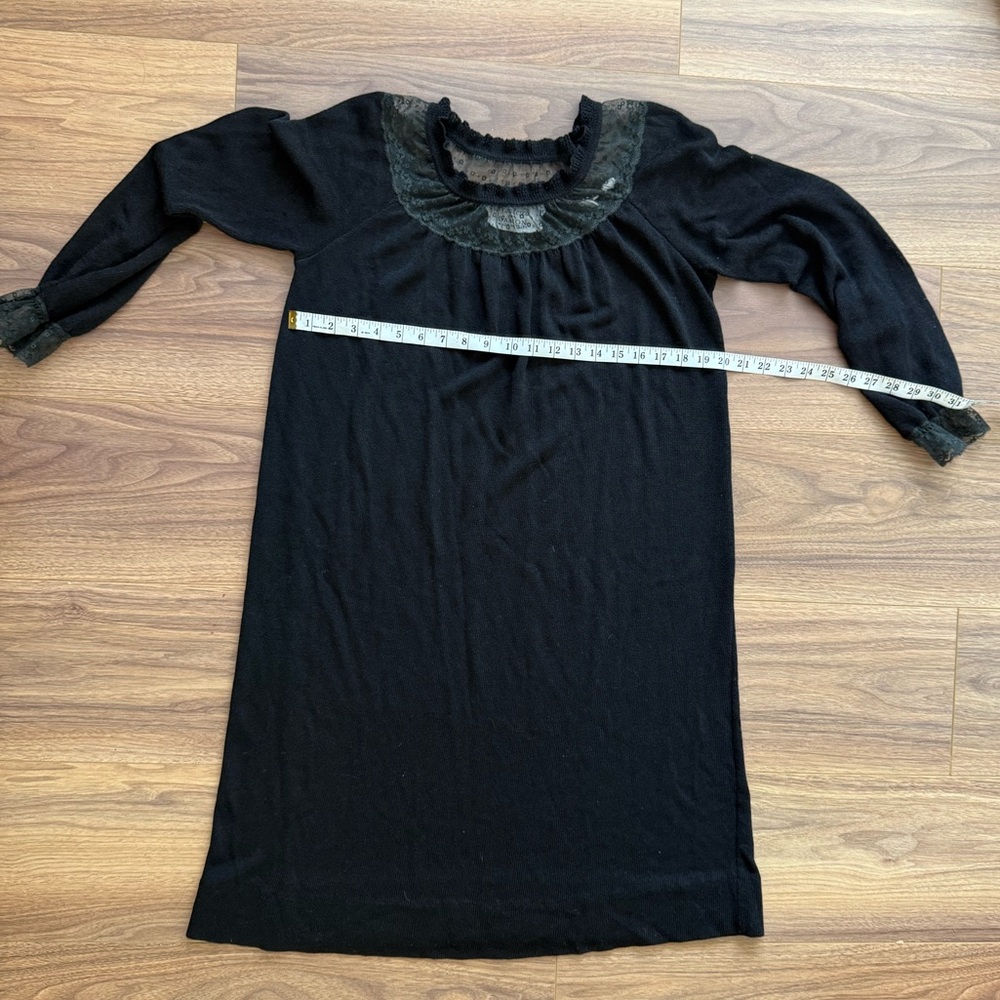 Vintage Francesca For Damon Made in Italy Black Lace Long Sleeve Dress Womens 8 - Picture 8 of 10